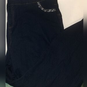 Pull On Comfort Jeans Dark Wash Straight Leg Size 3X (26-28w)